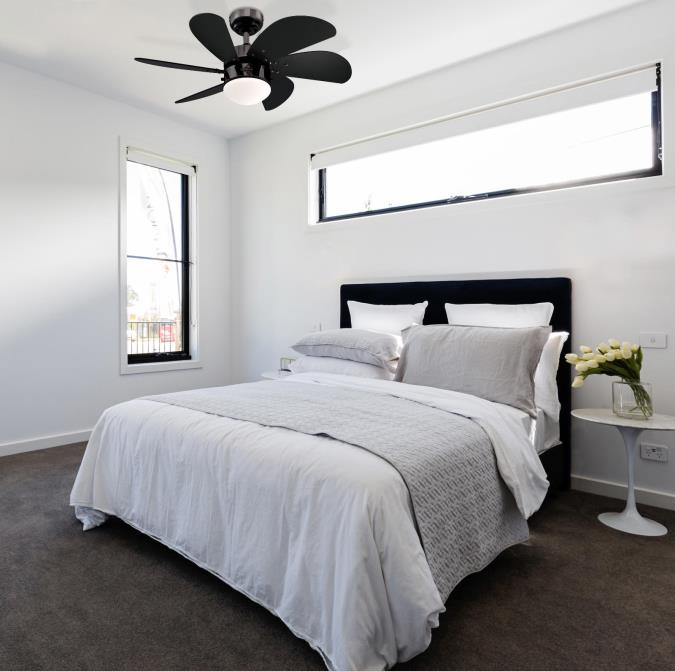 Turbo Swirl Ø76 Tumman harmaa valmistajalta Westinghouse - Se sopii erinomaisesti jopa 10 neliömetrin huoneisiin, ja se voidaan asentaa kalteviin kattoihin, joiden kaltevuus on enintään 18 astetta.