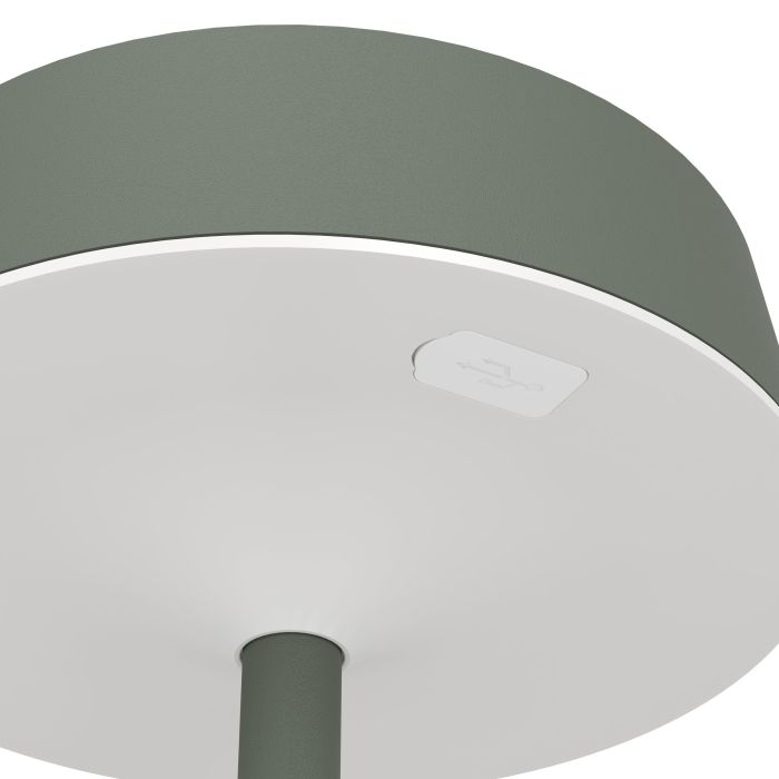 Simeri 30cm Vihreä aurinkokennolamppu valmistajalta Eglo - Lamppu on helppo ladata aurinkopaneelin tai mukana tulevan USB-kaapelin kautta, ja siinä on kosketushimmennin, jossa on kolme kirkkaustasoa valaistuksen säätämiseksi tarpeen mukaan.