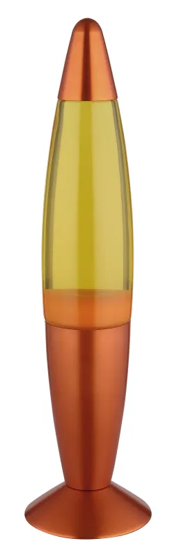 Etna Oranssi lasten valaisin valmistajalta Globo Lighting - Etna &auml;r en fascinerande lavalampa med gul v&auml;tska och oranget vax som sm&auml;lter l&aring;ngsamt och skapar hypnotiska ljuseffekter.