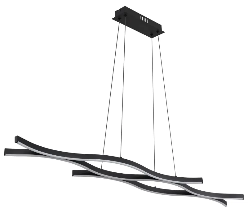Geronimo 108cm Musta kattovalaisin valmistajalta Globo Lighting - Lampan &auml;r tillverkad av metall, aluminium och har en opalf&auml;rgad plastsk&auml;rm som ger en stilren och harmonisk estetik.