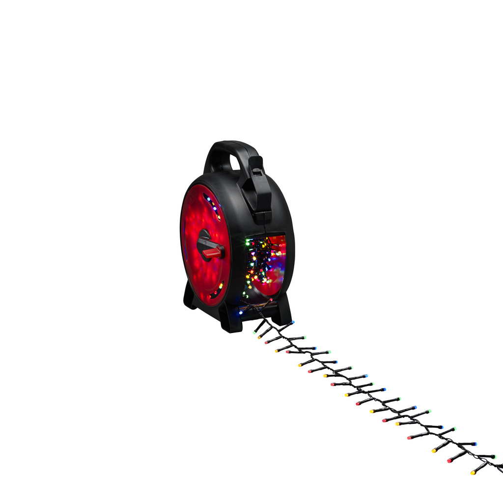 Kaapelikelarulla multi-colour 13m Musta valmistajalta Konstsmide - Himme&auml; lasikupu antaa miellytt&auml;v&auml;n hehkun, ja kaapelirummun ansiosta v&auml;ltyt kaapelien sotkeutumiselta.