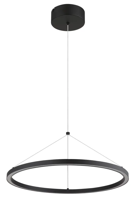 Grenvix Ø50 Musta kattovalaisin valmistajalta Globo Lighting - Grenvix &auml;r en unik och stilfull takpendel som utm&auml;rker sig med sin runda form och distinkta ringdesign.