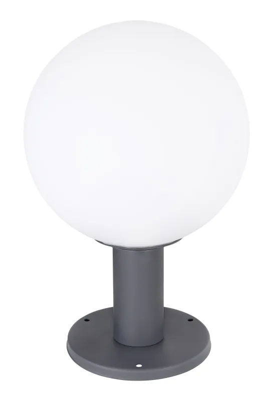 Ossy 38cm Antrasiitti valmistajalta Globo Lighting - Valmistettu antrasiitinvärisestä valualumiinista, jossa on tyylikäs opaalilasivuori (&oslash; 25 cm), ja se levittää pehmeää ja miellyttävää valoa.