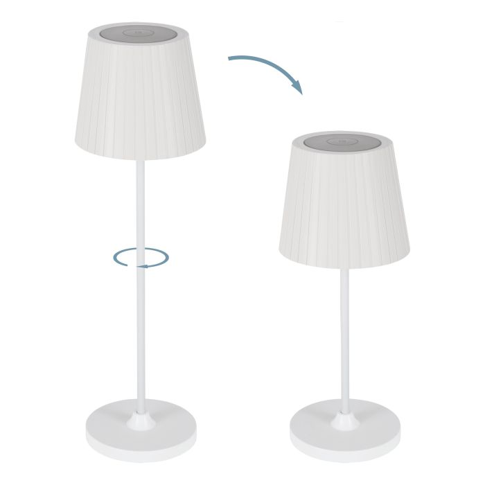 Cabozo 37cm Valkoinen Siirrettävä valmistajalta Eglo - Cabozo on tyylikäs ulkokäyttöön tarkoitettu pöytävalaisin, jossa on moderni, ajaton muotoilu mustasta muovista.