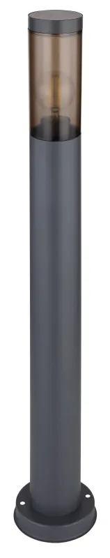 Boston 80cm Antrasiitti pylväsvalaisimet valmistajalta Globo Lighting - Tillverkad i rostfritt st&aring;l med en r&ouml;kf&auml;rgad plastsk&auml;rm ger den ett mjukt och behagligt ljus.