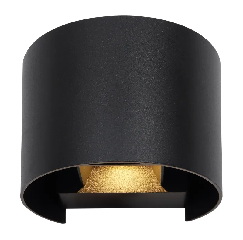 Veronika Musta ulkovalo valmistajalta Globo Lighting - Med sin halvcirkelformade design i matt svart pressgjuten&nbsp;aluminium ger den ett elegant intryck samtidigt som den &auml;r v&auml;dert&aring;lig.