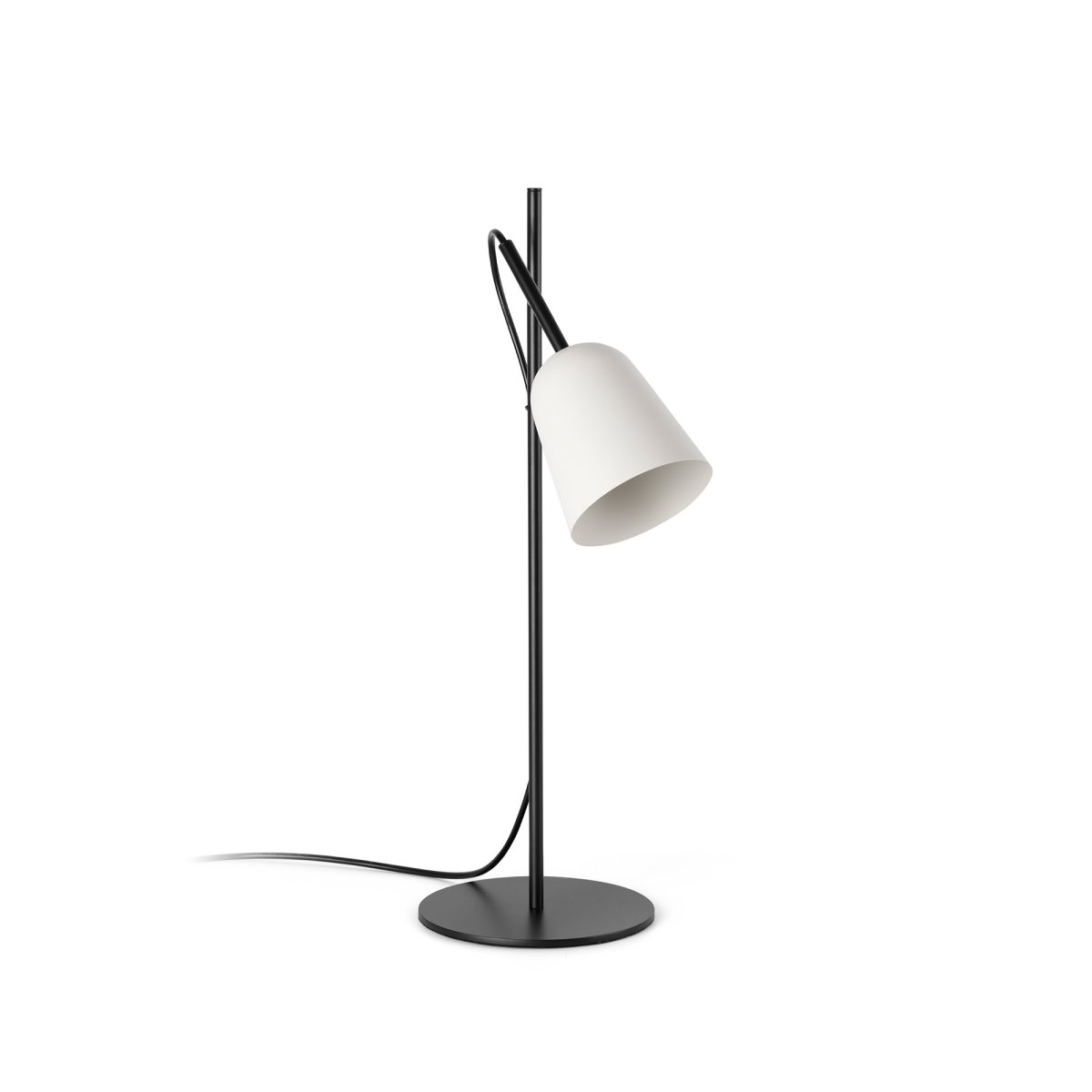Studio 55cm Valkoinen työpöytävalaisin valmistajalta Faro Barcelona - Studio on elegantti Nahtrangin suunnittelema p&ouml;yt&auml;valaisin, joka on saanut inspiraationsa ikonisesta 1950-luvun muotoilusta modernilla yksinkertaisuudella tulkittuna.