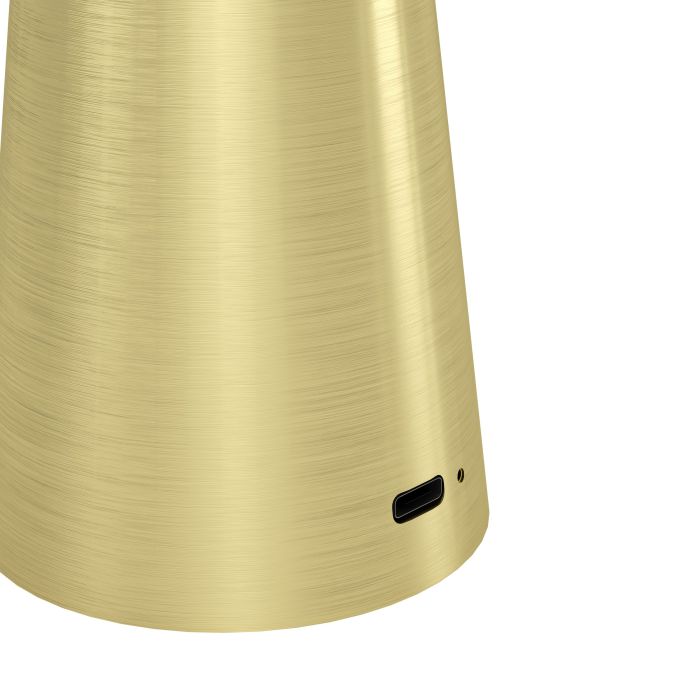 Piccola 28cm Harjattua messinkiä Siirrettävä valmistajalta Eglo - Lamppua ohjataan helposti kosketushimmetimellä ja se ladataan USB:n kautta, joten se on langaton ja helppo ottaa mukaan.