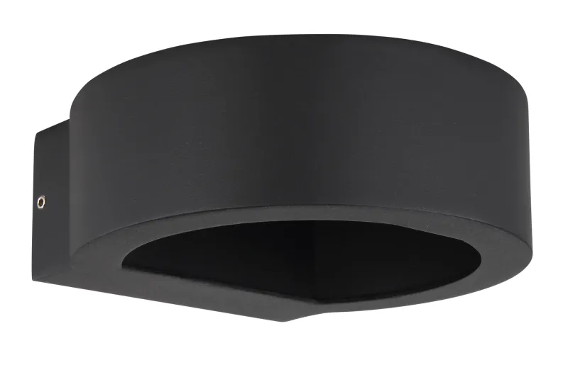 Slice Musta ulkovalo valmistajalta Globo Lighting - Med sin halvcirkelformade design i matt svart aluminium ger den ett elegant intryck samtidigt som den &auml;r v&auml;dert&aring;lig.