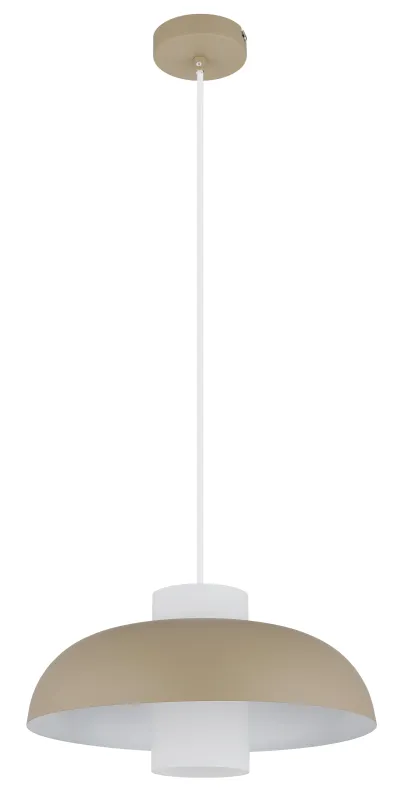 Lowe Ø38 Hiekka kattovalaisin valmistajalta Globo Lighting - Den runda sk&auml;rmen i matt sandf&auml;rgad metall ger ett elegant och tidl&ouml;st uttryck, medan den cylinderformade sk&auml;rmen i opalglas sprider ett mjukt och behagligt ljus.