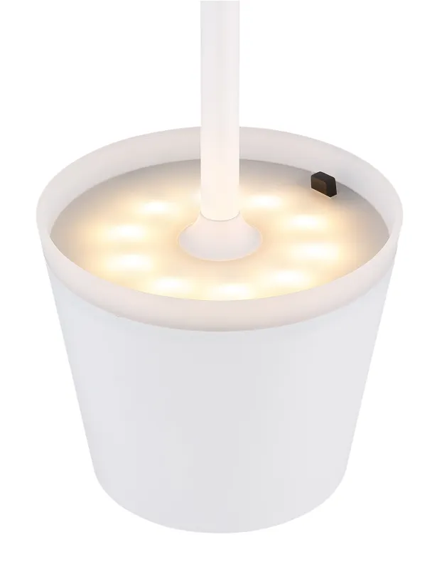 Bordslampa LED Valkoinen aurinkokennolamppu valmistajalta Globo Lighting - Den diskreta designen sm&auml;lter in i alla milj&ouml;er och med IP44-klassning &auml;r den t&aring;lig mot v&auml;der och vind.