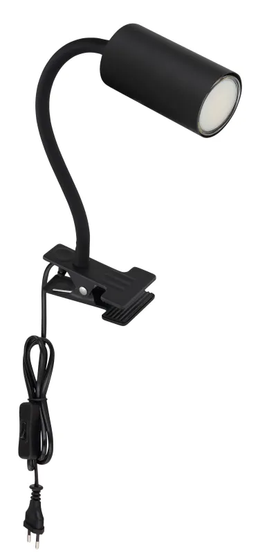 Robby Musta nipistinvalaisin valmistajalta Globo Lighting - Den lilla klassiska kl&auml;mlampan Robby kombinerar stil och funktion med sin design i vit metall.