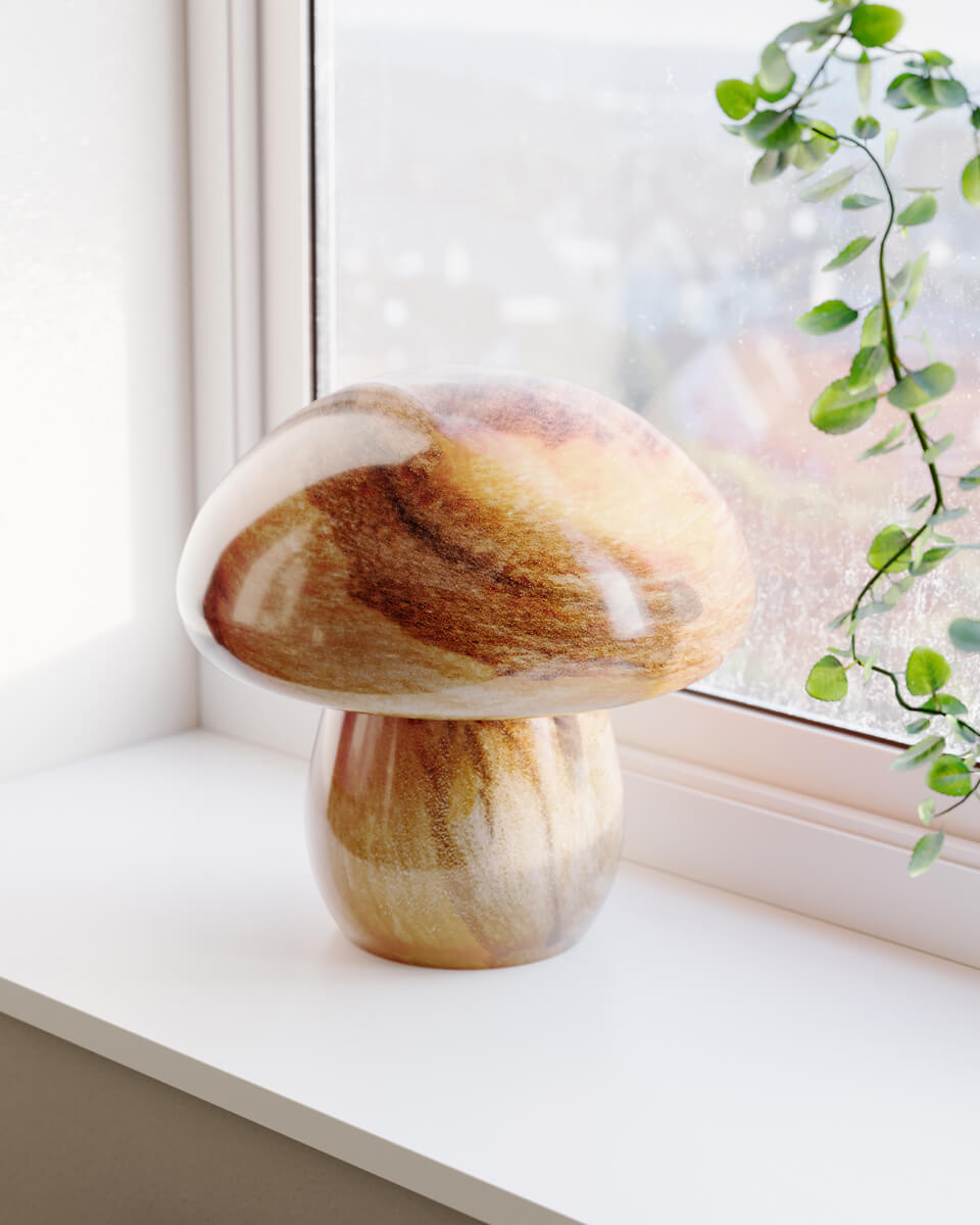 Mira Mushroom 30cm Luonto pöytävalaisin valmistajalta By Rydéns - Tutustu Mira Mushroomin kauneuteen ja anna sen ainutlaatuisen vieh&auml;tyksen kultata huoneesi jokaisella valon ja varjon muutoksella.