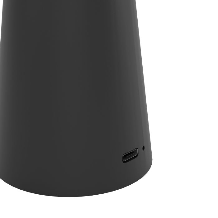 Piccola 28cm Musta Siirrettävä valmistajalta Eglo - Lamppua ohjataan helposti kosketushimmetimellä ja se ladataan USB:n kautta, joten se on langaton ja helppo ottaa mukaan.