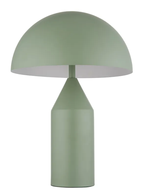 Atoma 40cm Vihreä pöytävalaisin valmistajalta Globo Lighting - Sk&auml;rmen i matt, d&aring;v gr&ouml;n f&auml;rg och vitt skapar en harmonisk kontrast och ger en behaglig ljusspridning.