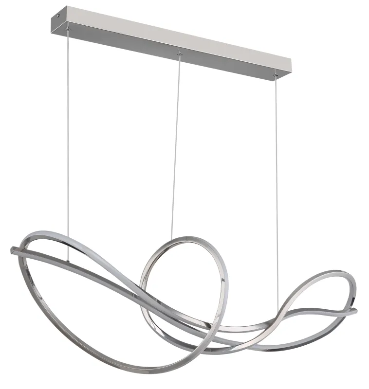 Iduna 110cm Kromi kattovalaisin valmistajalta Globo Lighting - Valaisin on himmennettävä ja sitä on helppo ohjata mukana tulevalla kaukosäätimellä.