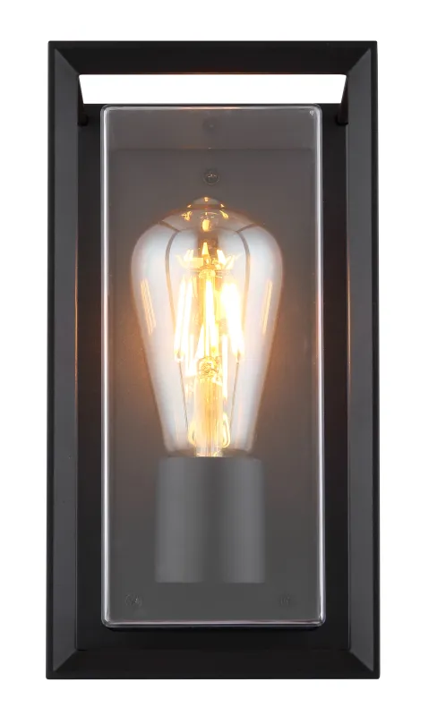 Logana Musta ulkovalo valmistajalta Globo Lighting - Med sin rektangul&auml;ra design och transparenta sk&auml;rm sprider den ett klart och stilrent ljus, perfekt f&ouml;r allt fr&aring;n tr&auml;dg&aring;rdar till uppfarter.