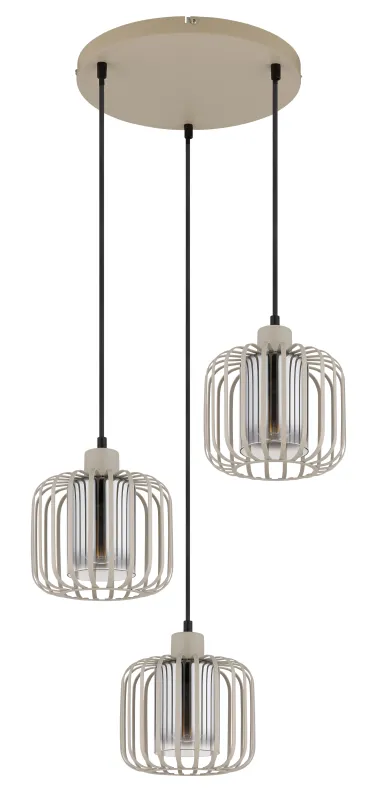 Alfred Ø44 Hiekka kattovalaisin valmistajalta Globo Lighting - Den &auml;r tillverkad av sandf&auml;rgad matt metall och har mjukt rundade metalln&auml;tssk&auml;rmar med en inre glascylinder, som skapar ett elegant och luftigt uttryck.