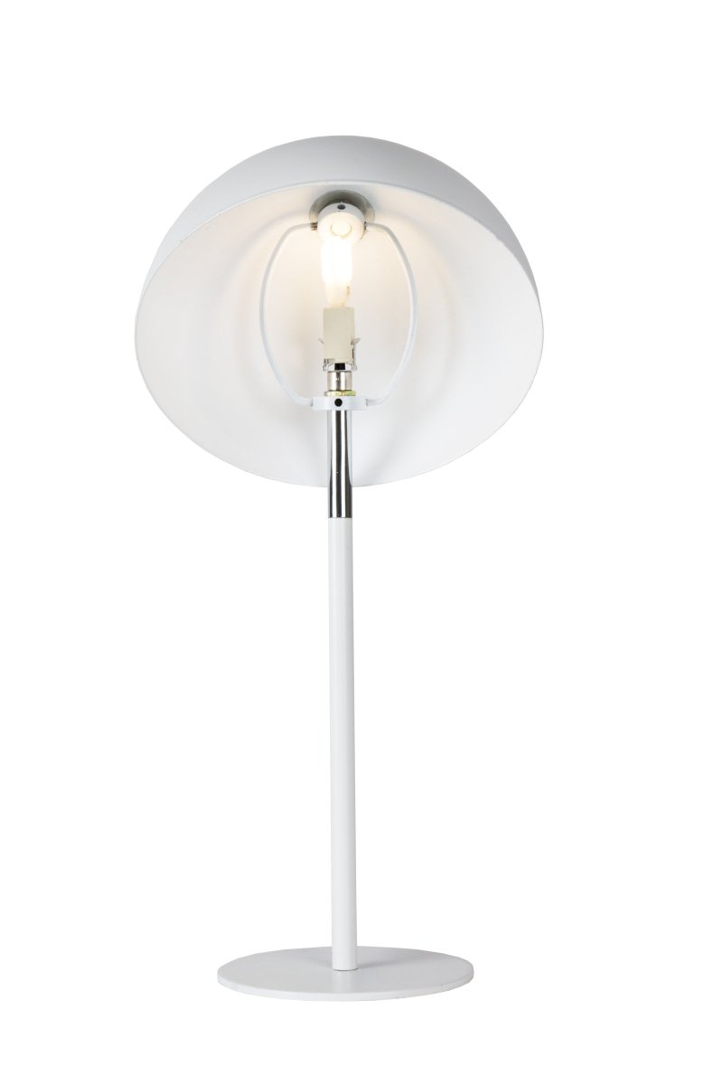 Icon 36cm Valkoinen pöytävalaisin valmistajalta Globen Lighting - Pöytävalaisin mattavalkoiseksi lakatussa metallivarjostimessa ja jalassa kromiyksityiskohtia.
