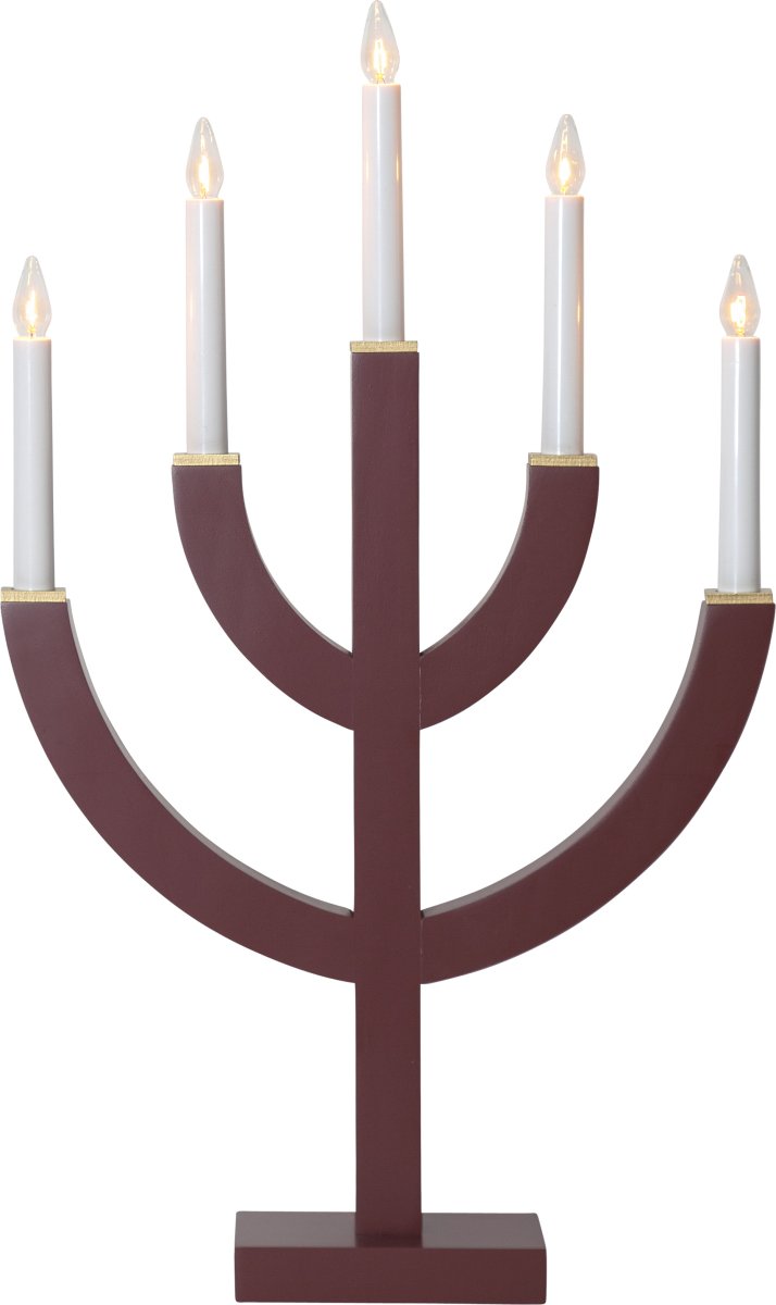 Anno PUNAINEN valmistajalta Star Trading - Kynttil&auml;njalka on sek&auml; moderni ett&auml; perinteinen ja sopii t&auml;ydellisesti ikkunaan tai sein&auml;&auml;n.