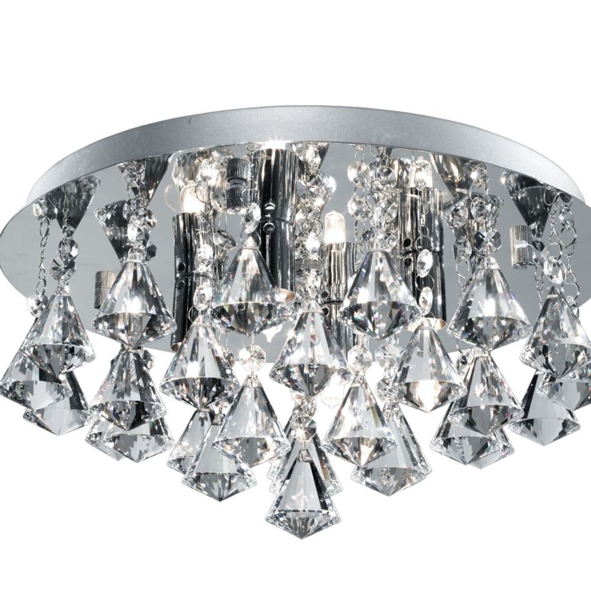 Hanna Ø38 Kromi kylpyhuoneen valaisin valmistajalta Searchlight - Lampun kimaltelevat kiteet vangitsevat ja heijastavat valon; ainutlaatuinen tapa, joka luo lumoavan tunnelman.