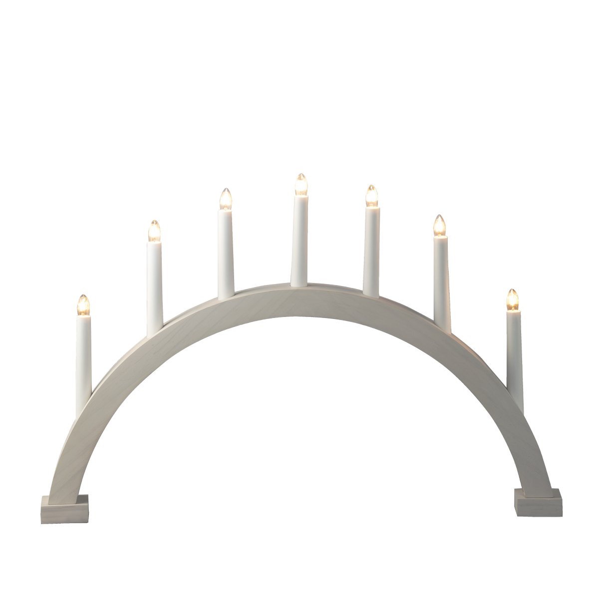 Arch 7 Lights Valkoinen valmistajalta Konstsmide - Runko on valmistettu valkoiseksi petsatusta puusta, joka antaa sille luonnollisen ja ajattoman ilmeen.