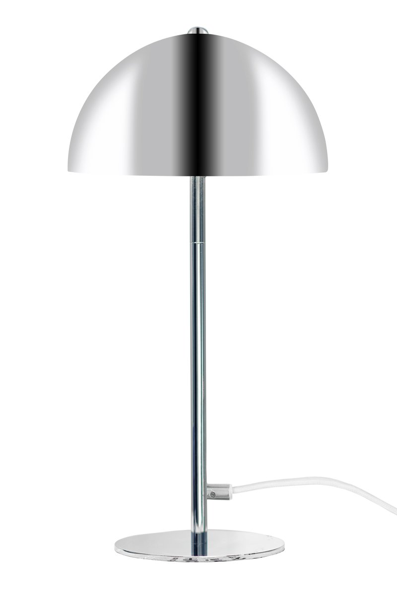 Icon 48cm Kromi pöytävalaisin valmistajalta Globen Lighting - Valaisimessa on 200 cm pitk&auml; valkoinen tekstiilikaapeli, jossa on valkoinen kytkin ja pistoke.