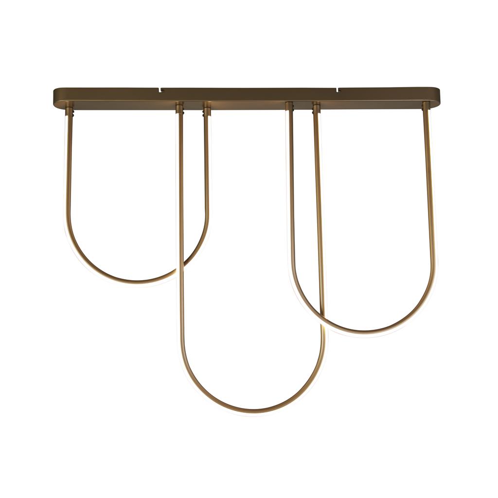 Chime 110cm Pronssi plafondi valmistajalta Searchlight - Chime on kattovalaisin, joka modernilla, kaarevalla muodollaan ja pronssinvärisellä viimeistelyllään on todellinen keskustelunaihe huoneessa.