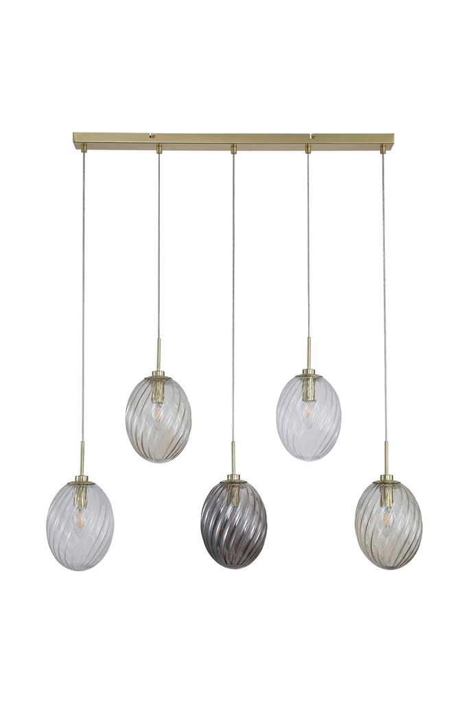 Whirl 92cm Messinki kattovalaisin valmistajalta Searchlight - Valaisin on valmistettu metallista, ja sen satiinimessinkiviimeistely lisää lämpimän ja elegantin tunnelman.