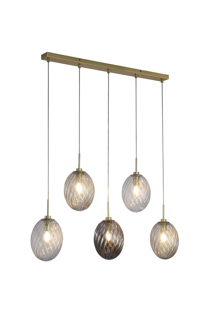 Whirl 92cm Messinki kattovalaisin valmistajalta Searchlight - Valaisin on valmistettu metallista, ja sen satiinimessinkiviimeistely lisää lämpimän ja elegantin tunnelman.