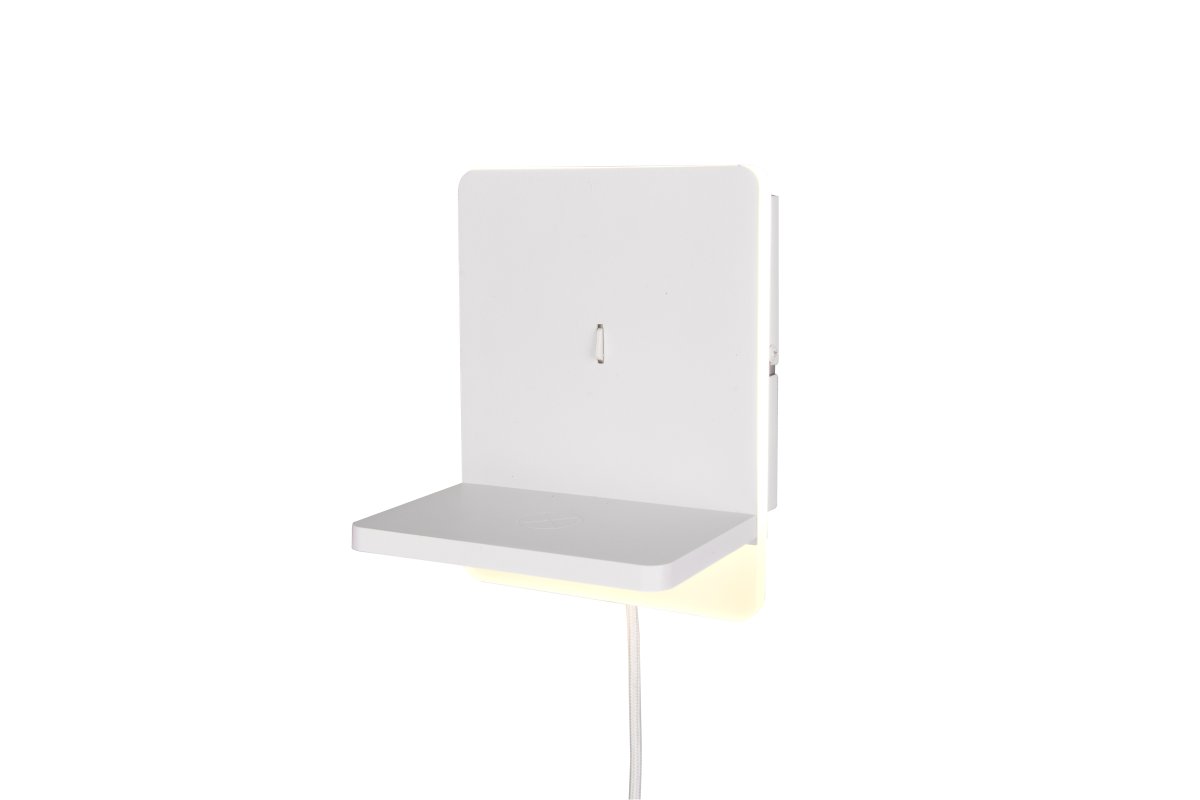 Fairfield 20cm Valkoinen seinävalaisin valmistajalta Trio Lighting - Integroitu induktiivinen latausasema helpottaa yhteensopivien älypuhelimien lataamista, ja siinä on myös USB- ja USB-C-portit.