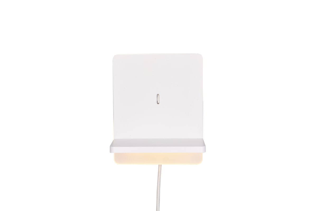 Fairfield 20cm Valkoinen seinävalaisin valmistajalta Trio Lighting - Integroitu induktiivinen latausasema helpottaa yhteensopivien älypuhelimien lataamista, ja siinä on myös USB- ja USB-C-portit.