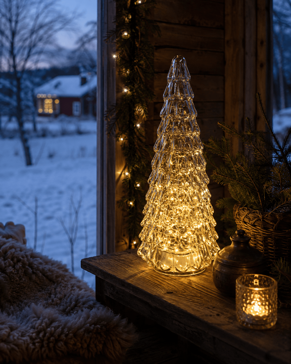 Kuusi 30cm Vihreä valmistajalta Pixie Design - Kauniisti muotoillussa kuusessa on sis&auml;&auml;nrakennettu valosarja, jossa on 100 pient&auml; LED-diodia, jotka levitt&auml;v&auml;t miellytt&auml;v&auml;&auml;, l&auml;mmint&auml; valkoista valoa.