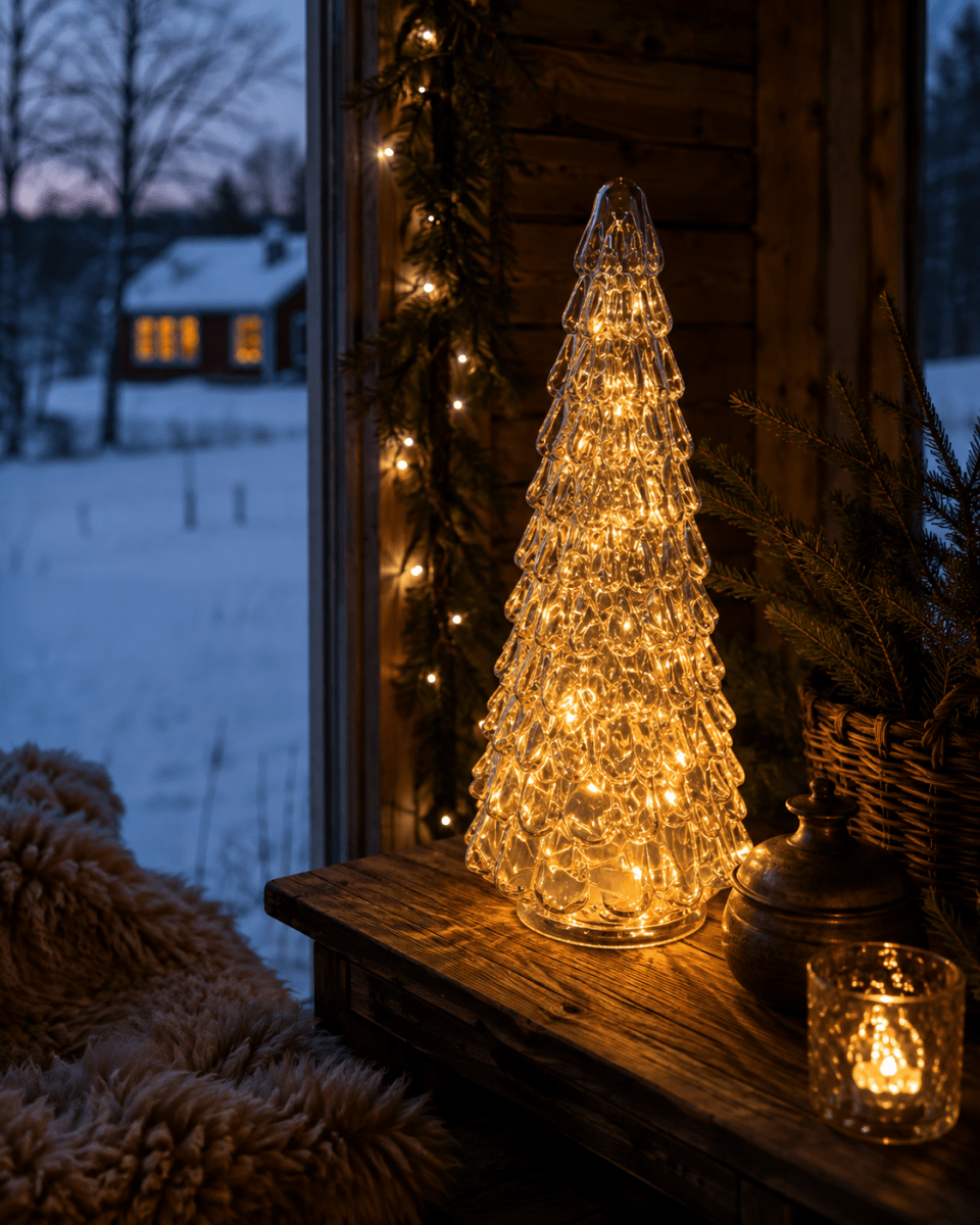 Kuusi 30cm Ruskea valmistajalta Pixie Design - Kauniisti muotoillussa kuusessa on sis&auml;&auml;nrakennettu valosarja, jossa on 100 pient&auml; LED-diodia, jotka levitt&auml;v&auml;t miellytt&auml;v&auml;&auml;, l&auml;mmint&auml; valkoista valoa.