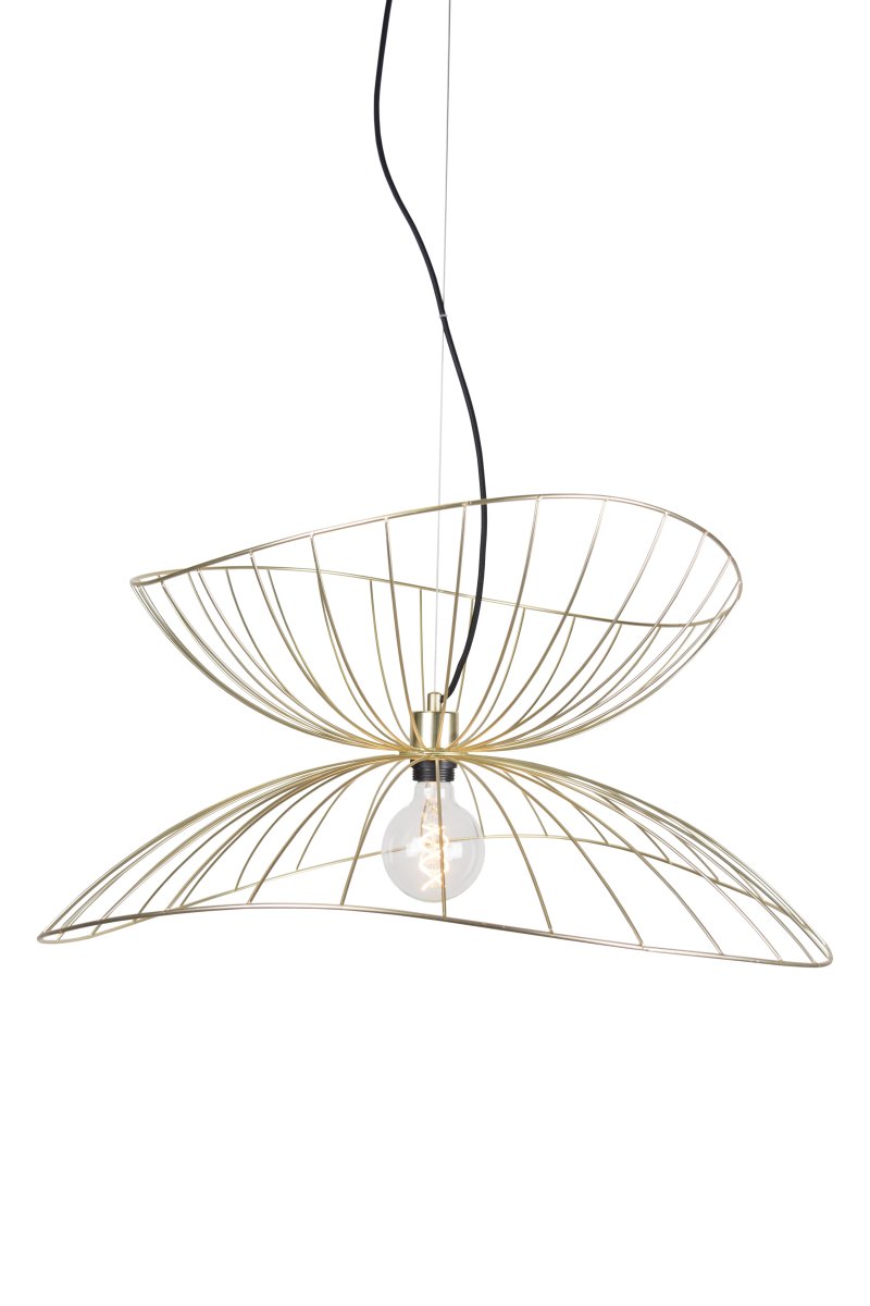 Ray Ø70 Harjattu messinki kattovalaisin valmistajalta Globen Lighting - Kaksi varjostinta voidaan järjestää eri tavoin – joko päällekkäin tai sisäkkäin alemman riippuvalaisimen aikaansaamiseksi.