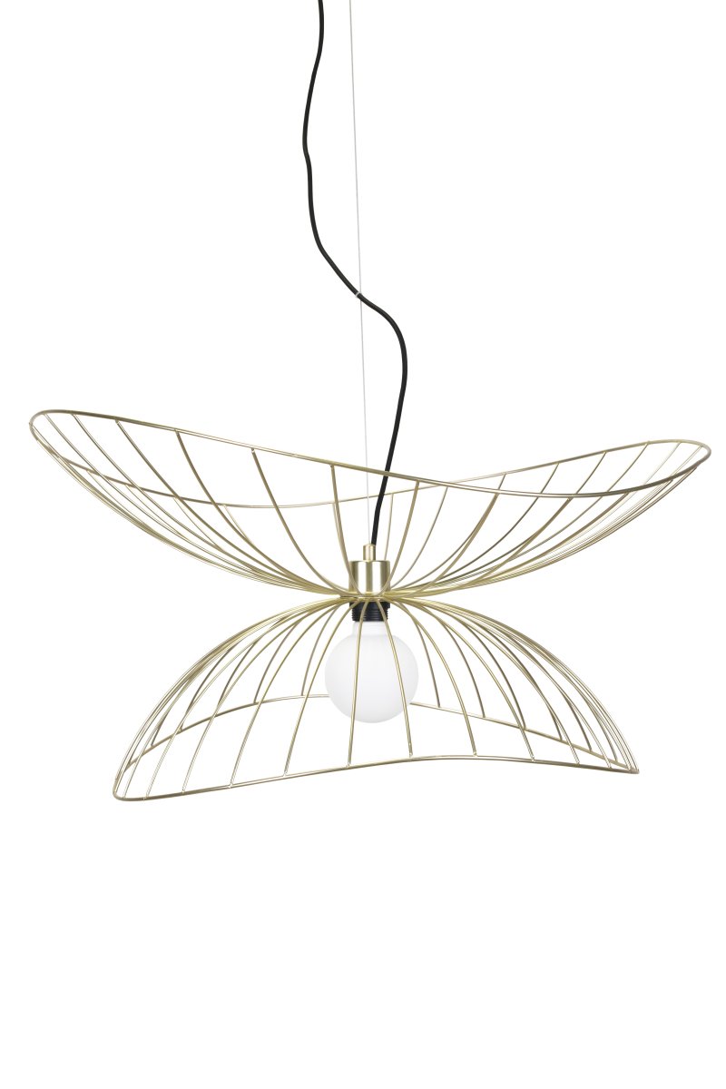 Ray Ø70 Harjattu messinki kattovalaisin valmistajalta Globen Lighting - Kaksi varjostinta voidaan järjestää eri tavoin – joko päällekkäin tai sisäkkäin alemman riippuvalaisimen aikaansaamiseksi.