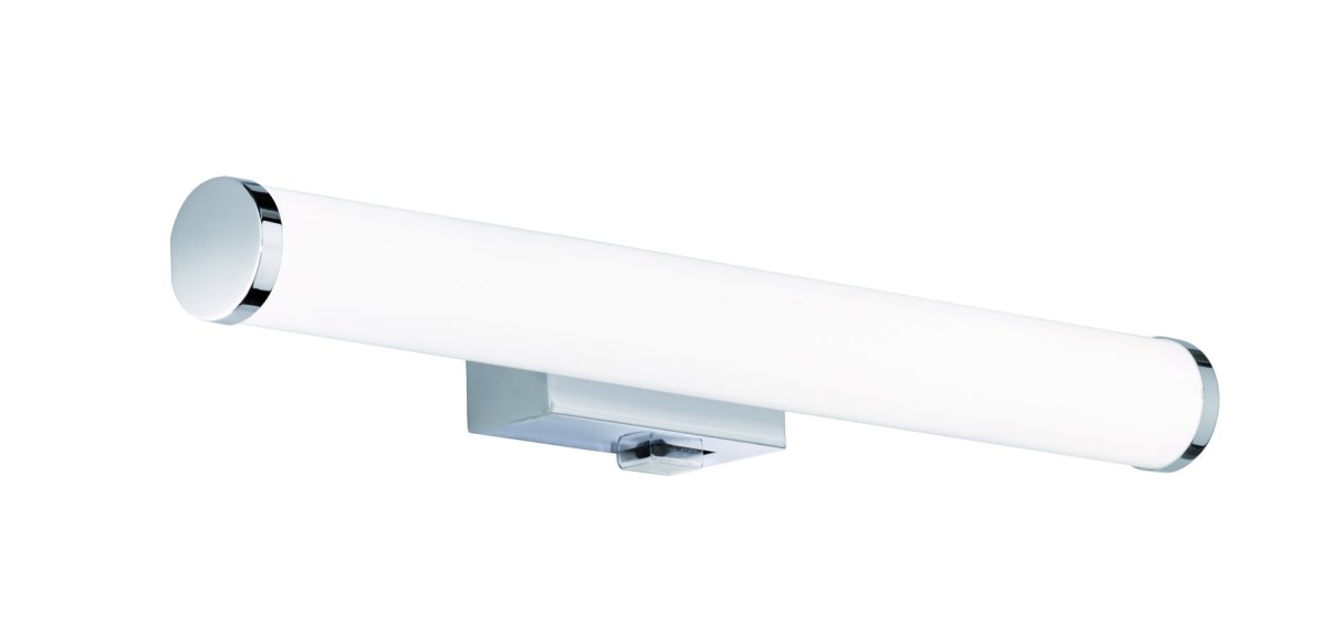 Mattimo 40cm Kromi kylpyhuoneen valaisin valmistajalta Trio Lighting - Siin&auml; yhdistyv&auml;t kromi ja valkoinen muovi harmonisen ilmeen saamiseksi, ja sit&auml; voidaan ohjata sein&auml;kytkimell&auml; tai integroidulla kytkimell&auml;.