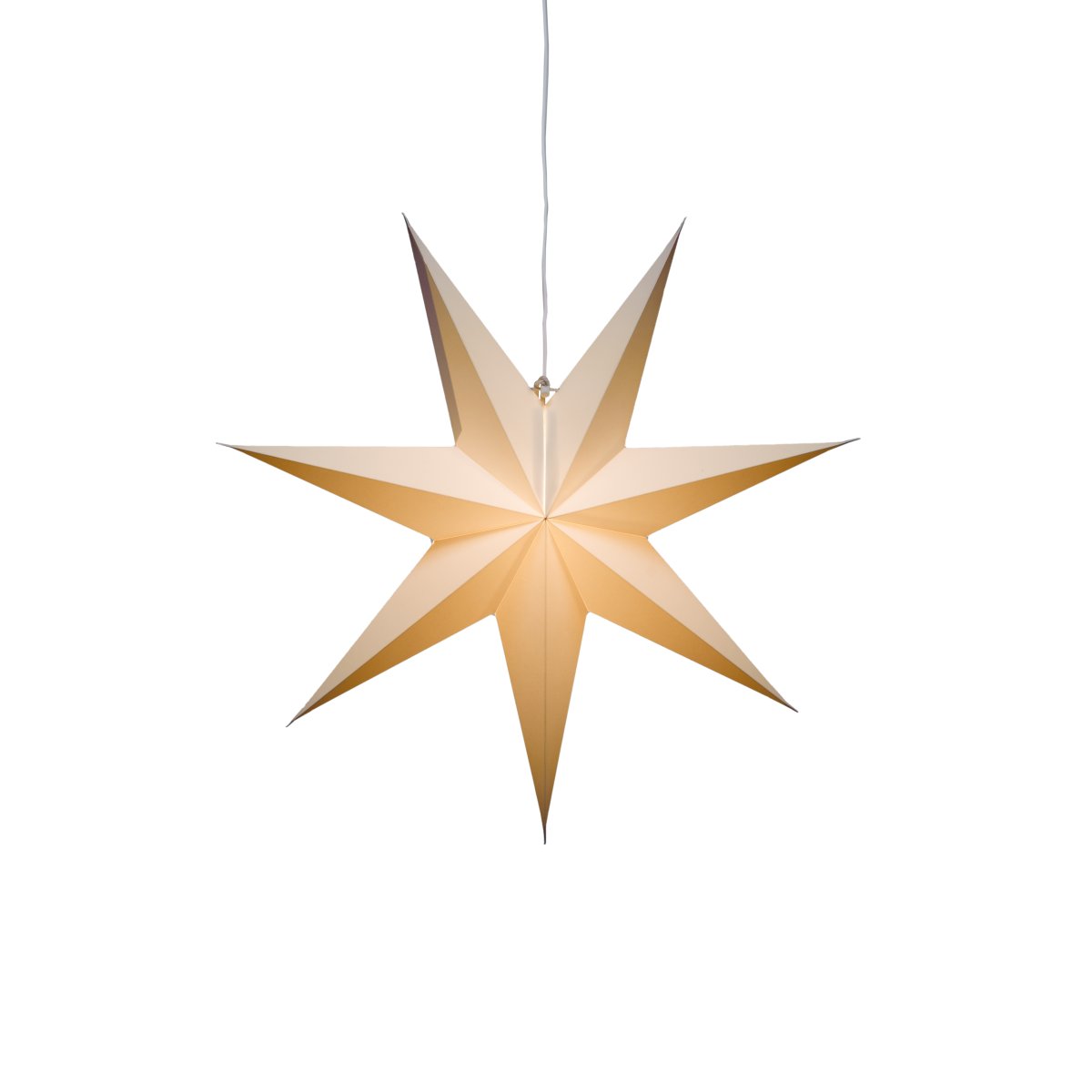 Paperitähti Ø60 Valkoinen valmistajalta Konstsmide - Tyylikk&auml;&auml;ll&auml; muotoilullaan ja pehme&auml;ll&auml; valollaan se levitt&auml;&auml; rauhallista ja kodikasta joulutunnelmaa.