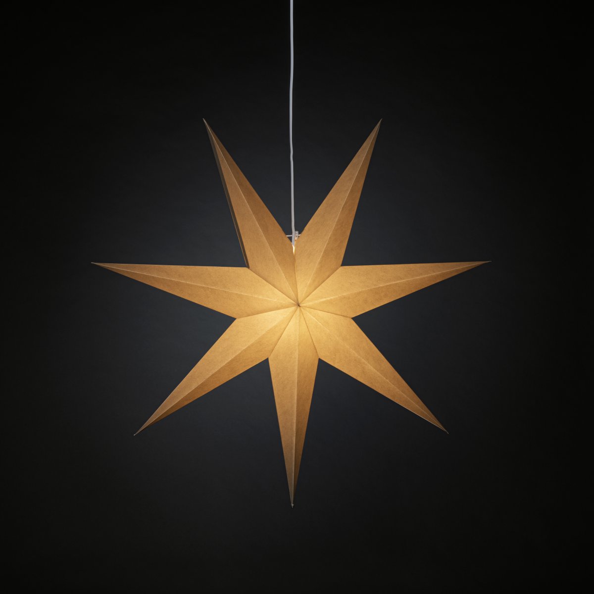 Paperitähti Ø78 Greige valmistajalta Konstsmide - Tyylikk&auml;&auml;ll&auml; muotoilullaan ja pehmeill&auml; valoilla se levitt&auml;&auml; rauhallista ja kodikasta joulutunnelmaa.