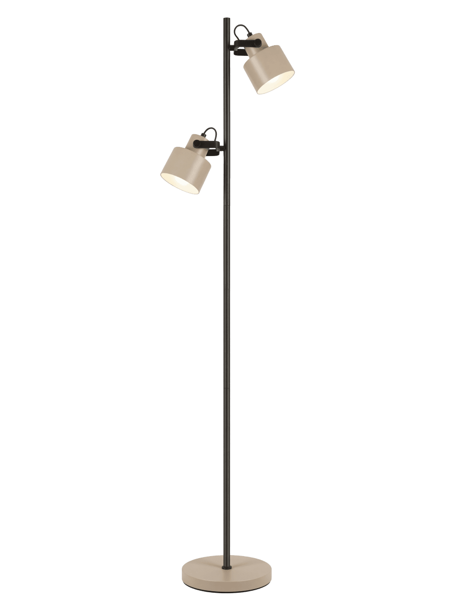 Zoomaa kuva kohteesta City 2 Beige/musta lattiavalaisin valmistajalta Aneta Lighting - City-lattiavalaisimessa on moderni ja tyylik&auml;s muotoilu, jossa yhdistyv&auml;t tyylik&auml;s mustan ja beigen v&auml;rinen metalli.