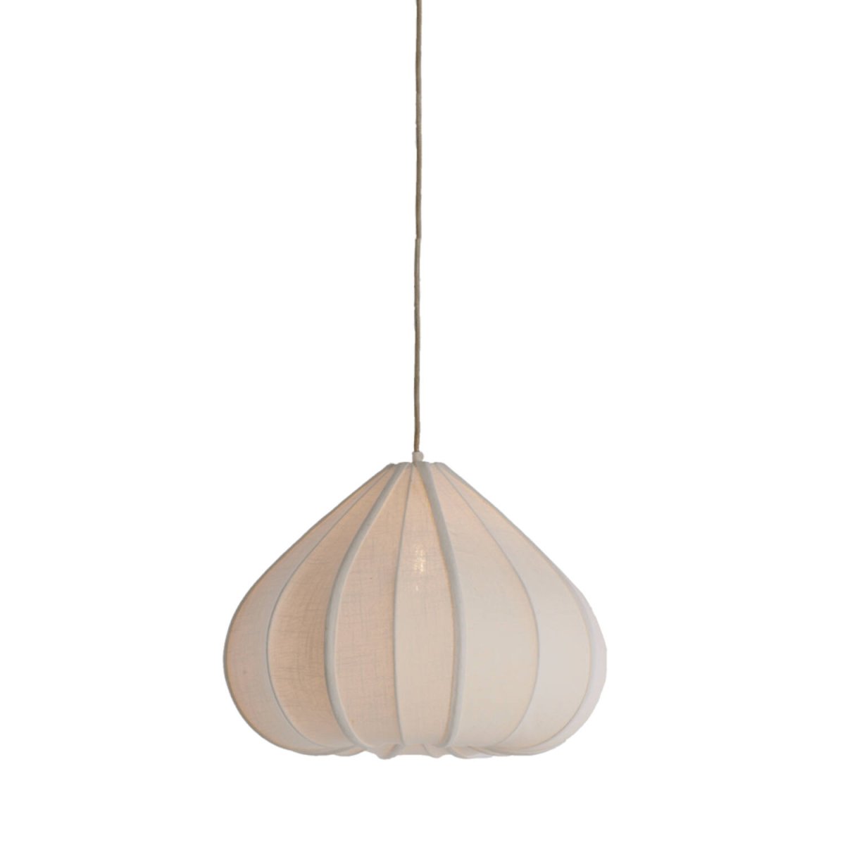 Zubeda Ø50 Kermanvalkoinen kattovalaisin valmistajalta Light & Living - Zubedalla on pehme&auml; ja elegantti muoto, ja sen kermanvalkoinen kangas verhoilee valoa l&auml;mpim&auml;sti ja miellytt&auml;v&auml;sti.