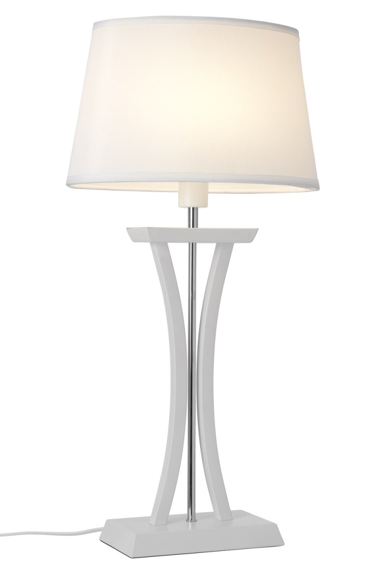 New Chelsea 60cm Valkoinen pöytävalaisin valmistajalta Cottex - Uusi Chelsea XL -pöytävalaisin valkoista puuta&auml; kromiset yksityiskohdat ja tyylikäs soikea näyttö, joka tarjoaa pehmeän ja miellyttävän valaistuksen.