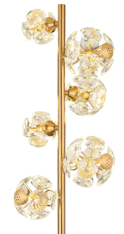 Virina Kulta lattiavalaisin valmistajalta Globo Lighting - Med en perfekt balans mellan modern design och funktionalitet blir Virina ett lyxigt blickf&aring;ng som f&ouml;rh&ouml;jer rummets karakt&auml;r och skapar unika ljusmoment.