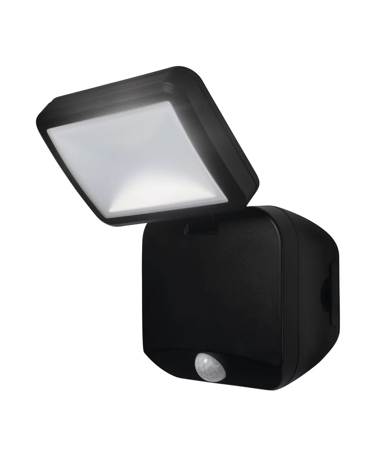 Battery LED Spotlight Sensor Musta ulkovalo valmistajalta Ledvance - IP54-luokituksensa ansiosta se on kest&auml;v&auml; ja t&auml;ydellinen sis&auml;&auml;nk&auml;yntiin, autotalleihin ja puutarhoihin.