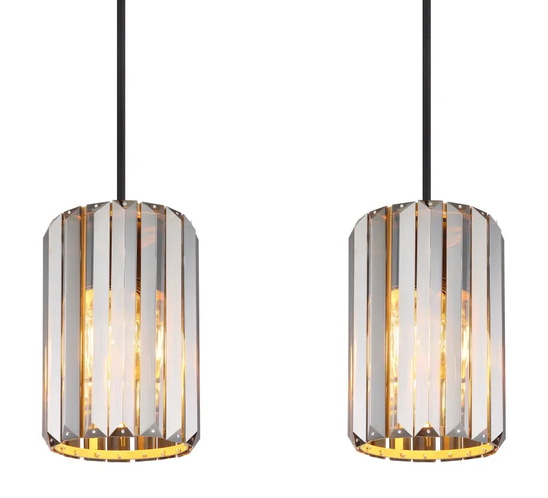 Run 88cm Savun värinen kattovalaisin valmistajalta Globo Lighting - Kombinationen av metall i tr&auml;utseende och de fyra sk&auml;rmarna med r&ouml;kf&auml;rgade K5-kristaller ger en harmonisk ljusspridning och en sofistikerad k&auml;nsla.