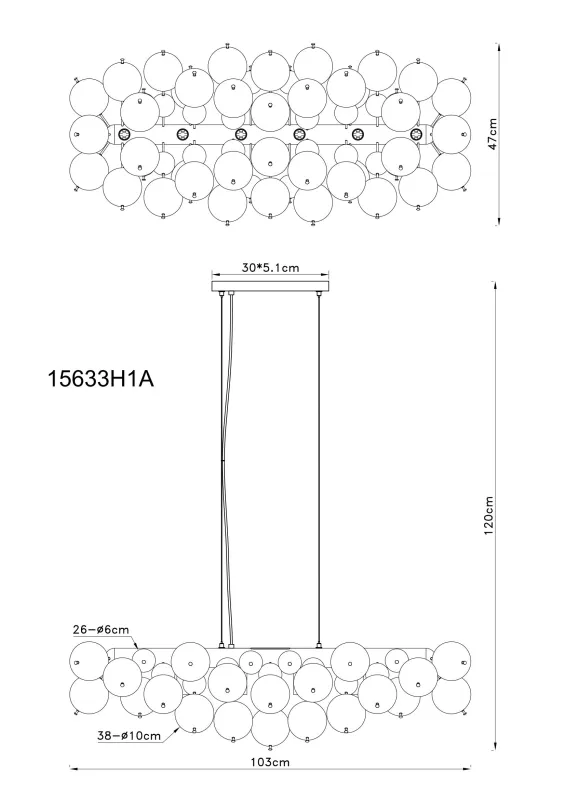 Udo 120cm Keltainen kattovalaisin valmistajalta Globo Lighting - Den mattsvarta metallen ger lampan en sofistikerad och modern k&auml;nsla.