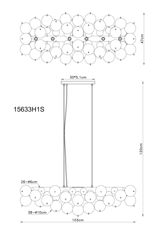 Udo 120cm Savun värinen kattovalaisin valmistajalta Globo Lighting - Den mattsvarta metallen ger lampan en sofistikerad och modern k&auml;nsla.