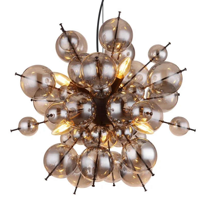 Udo Ø55 Savun värinen kattovalaisin valmistajalta Globo Lighting - Dess unika design imponerar med en rund form d&auml;r eleganta metallst&auml;nger sammanl&auml;nkas med dekorativa kulor i olika storlekar.