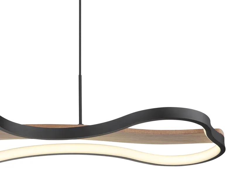 Bezzy 80cm Luonto kattovalaisin valmistajalta Globo Lighting - Bezzy takpendel har en unik molnformad design som kombinerar mattsvart metall, m&ouml;rkbrunt tr&auml; och opalsilikon f&ouml;r en stilfull och behaglig belysning.