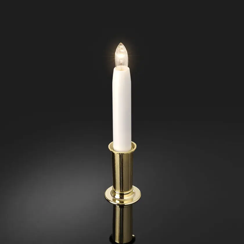 Tärnan Lucia-kynttilä Kulta valmistajalta Konstsmide - Elegantti tornivalaisin kullanv&auml;risell&auml; pidikkeell&auml; ja LED-valolla, joka levitt&auml;&auml; pehme&auml;&auml;, l&auml;mmint&auml; valkoista hehkua.